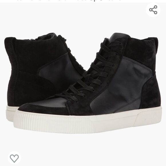 Black leather & suede Vince Kameron high top sneakers, excellent condition! - Picture 1 of 13